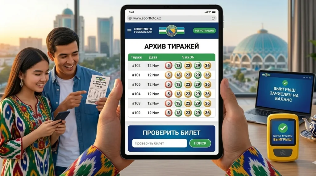 Архив тиражей Спортлото для игроков Узбекистана